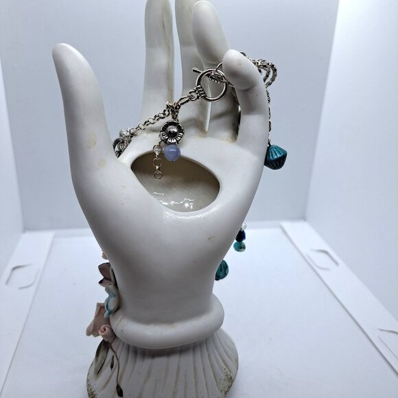 Teal my Heart Away charm bracelet silver tone - Picture 2 of 4